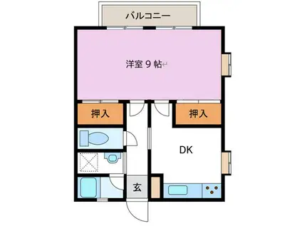 ハイツ植松(1DK/1階)の間取り写真