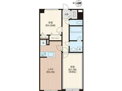 リベルテ沼袋(2LDK/2階)の間取り写真