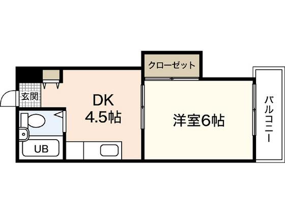 レジデンス楠木(1DK/3階)の間取り写真