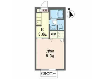 ハイツ オペラシティ(1K/1階)の間取り写真