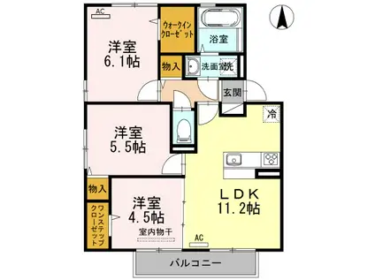 アンヌプリ(3LDK/2階)の間取り写真