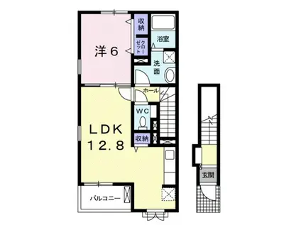 コンフォート(1LDK/2階)の間取り写真