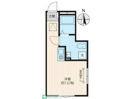 ブルームコート谷塚(ワンルーム/1階)の間取り写真