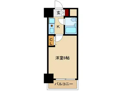 エスリード北大阪(1K/2階)の間取り写真