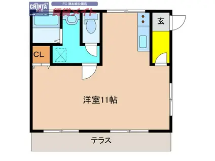 WILL 2ND(ワンルーム/1階)の間取り写真