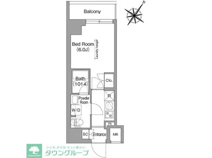 コンフォリア・リヴ横浜阪東橋(1K/1階)の間取り写真