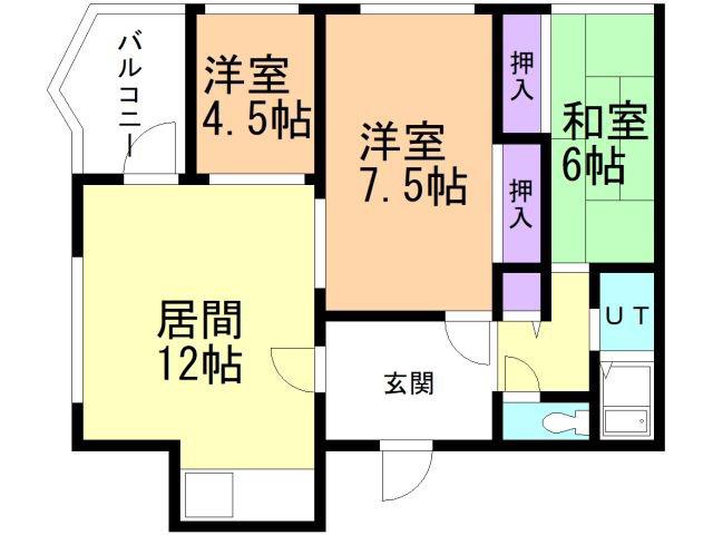 エスパシオ(3LDK/3階)の間取り写真