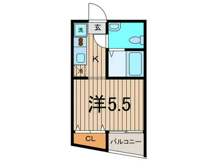 STUDIO ZAI(1K/1階)の間取り写真