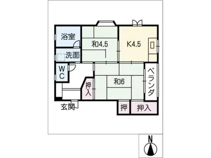 SONOBE BIRU(2K/2階)の間取り写真