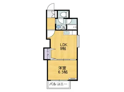 京店ブライトンマンション(1LDK/2階)の間取り写真