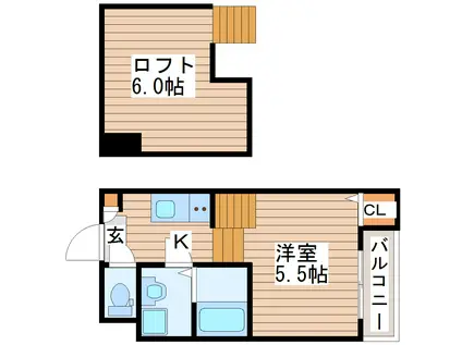 ハーモニーテラス小田原II(1K/1階)の間取り写真