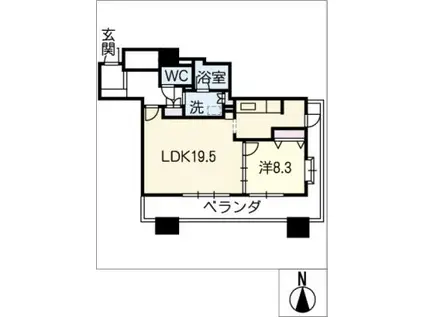 ライオンズタワー千種 505号(1LDK/5階)の間取り写真