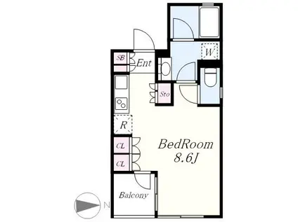 エルパティオ大谷(1K/2階)の間取り写真