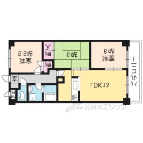 REQUIE上桂(3LDK/3階)の間取り写真