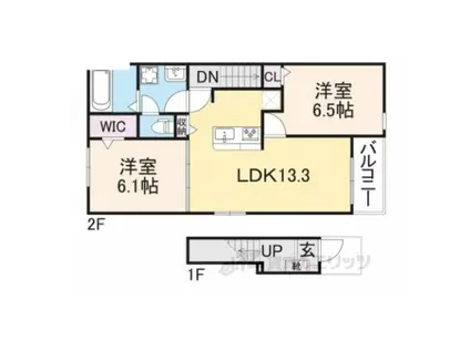 グラン・サフィールⅠ(2LDK/2階)の間取り写真