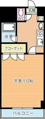 サルヴァトーレ西小倉(1K/3階)の間取り写真