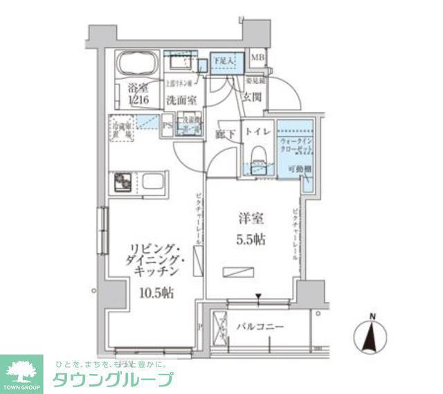 パークアクシス池上(1LDK/4階)の間取り写真