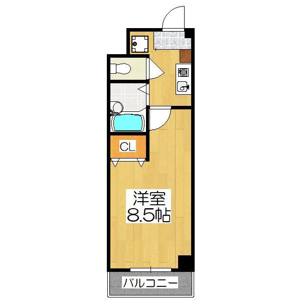 パインフィールド葛野大路(1K/7階)の間取り写真