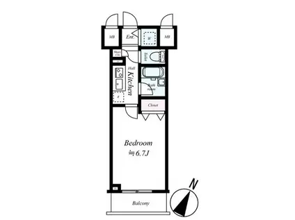 フェニックス横濱関内BAY GAIA(1K/3階)の間取り写真