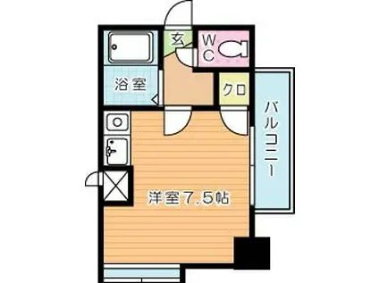 スターズ内山(ワンルーム/4階)の間取り写真