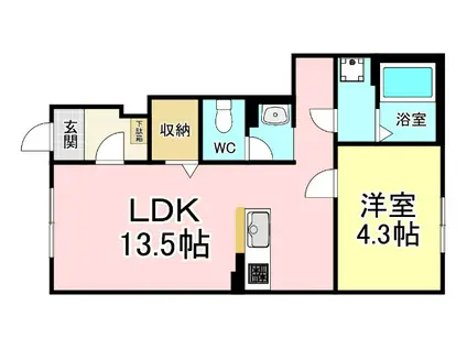 カーサ・リブラ(1LDK/1階)の間取り写真