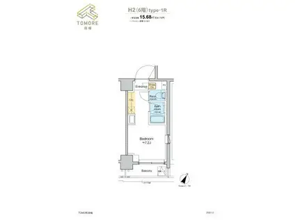 TOMORE田端(ワンルーム/6階)の間取り写真