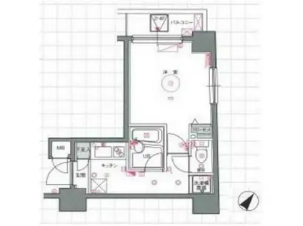 ル・リオン目黒II(1K/2階)の間取り写真