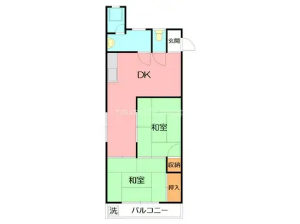 クロノス平塚北(2LDK/2階)の間取り写真