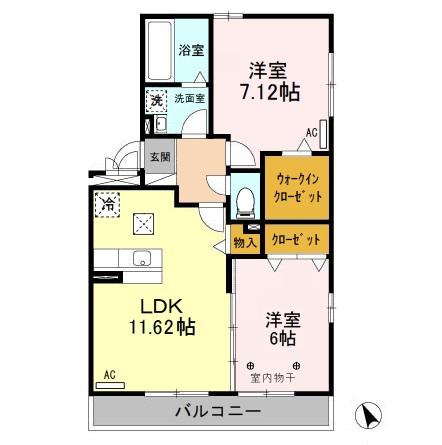 ダイワセンチュリーE(2LDK/1階)の間取り写真
