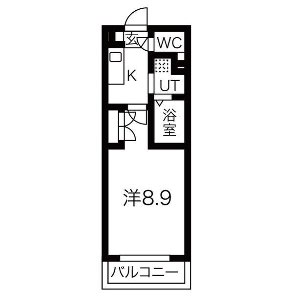 タウンライフ高社(1K/2階)の間取り写真