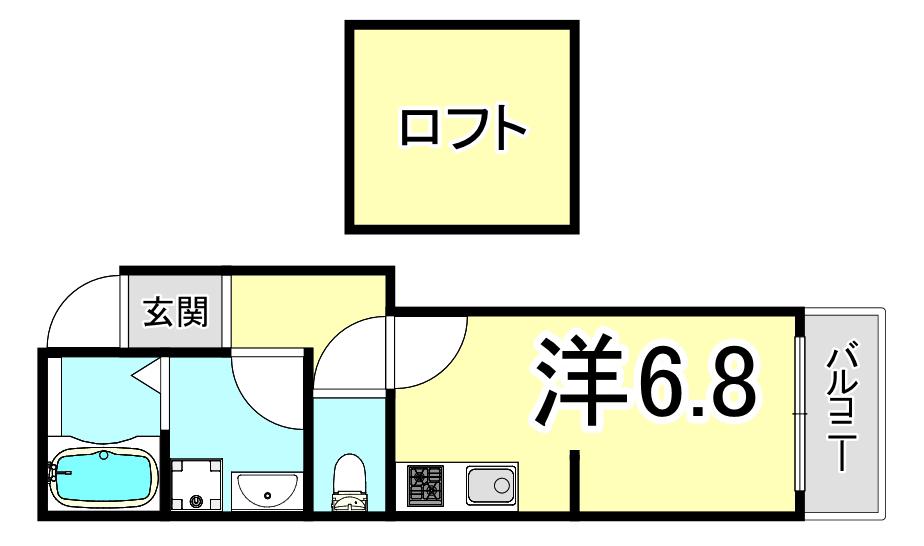 CASADIA南塚口(ワンルーム/2階)の間取り写真