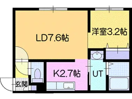 VIVACE(1LDK/2階)の間取り写真