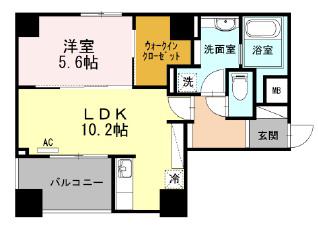 グランディーノ早稲田(1LDK/3階)の間取り写真