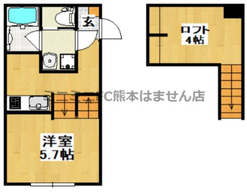 アプライズ田崎本町(1K/1階)の間取り写真