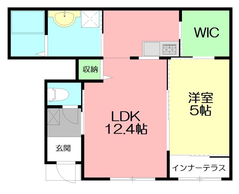 オリーヴァ OLIVA(1LDK/1階)の間取り写真