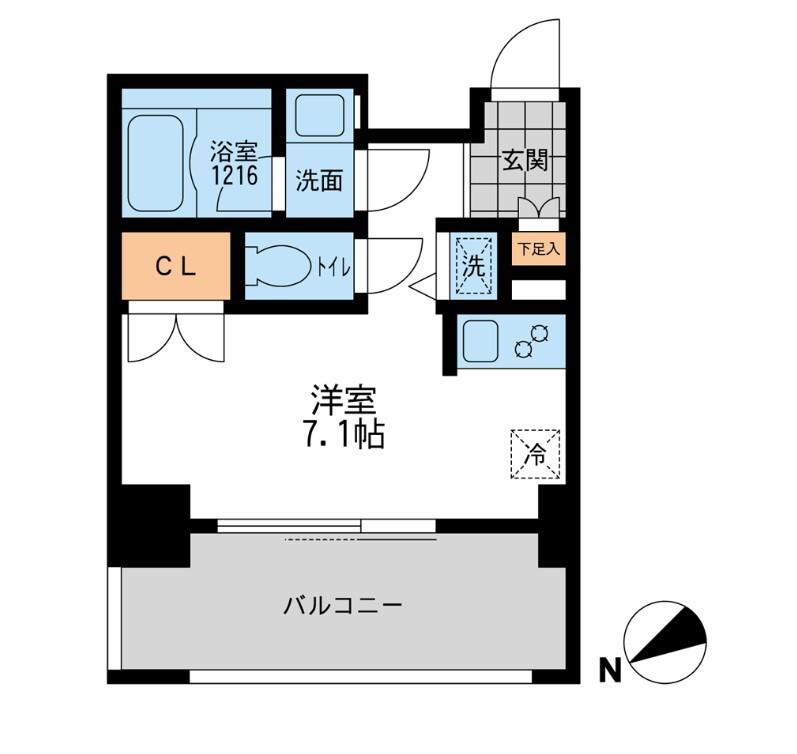 プライマル三軒茶屋(ワンルーム/7階)の間取り写真