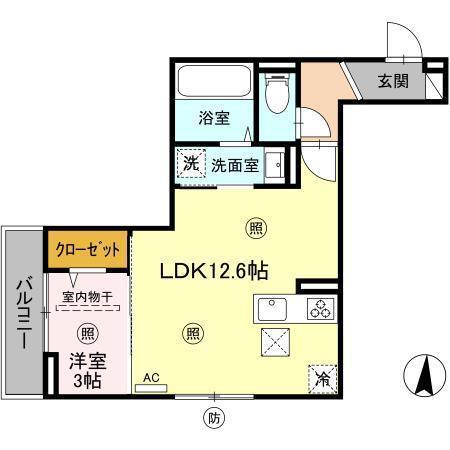 PREMILIFE寿町(1LDK/2階)の間取り写真