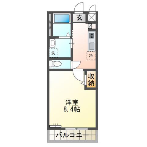 プレシャスワン翔(1K/2階)の間取り写真