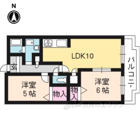 ローレルコート五番館(2LDK/1階)の間取り写真