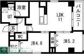 ポルタニグラサウス(2LDK/8階)の間取り写真