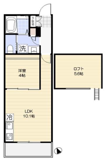 フェニーチェ ハクラク(1LDK/2階)の間取り写真