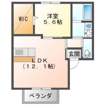 アネシス(1LDK/2階)の間取り写真