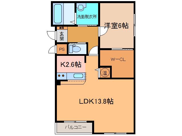 アビタボナール(1LDK/1階)の間取り写真