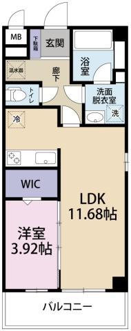 TOKUSHIMA MIDTOWER(1LDK/5階)の間取り写真