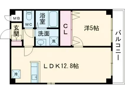 ウエムラグレース忠岡町(1LDK/1階)の間取り写真