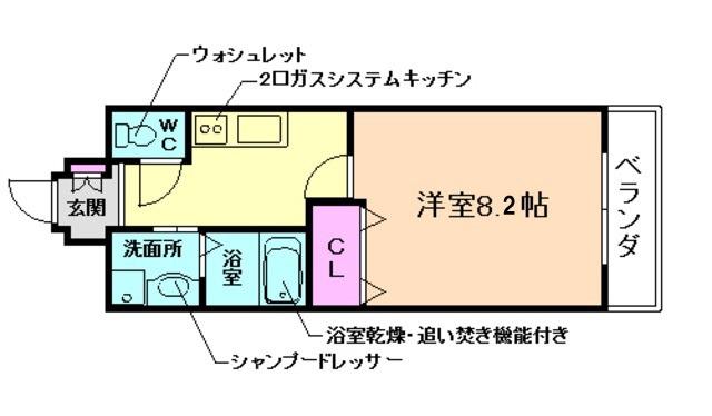 プランドール(1K/1階)の間取り写真