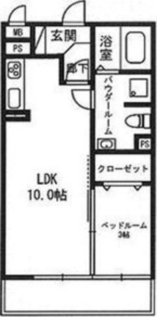 クレールIV(1LDK/1階)の間取り写真