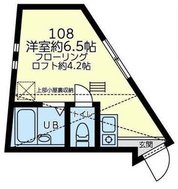 ユナイト根岸ミランダの杜(ワンルーム/1階)の間取り写真