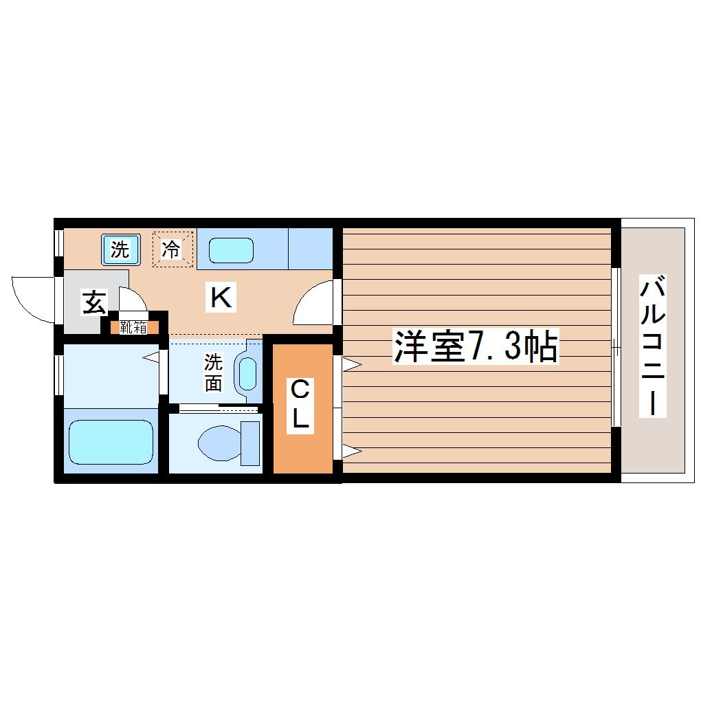 MYハイツ2号館(1K/1階)の間取り写真