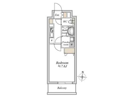 エヌステージ上北台(1K/7階)の間取り写真